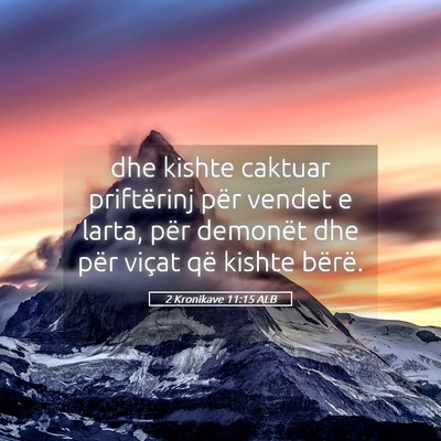 Picture 05 - 2 Kronikave 11:15 ALB - dhe kishte caktuar priftërinj për vendet e - Bible Verse Picture