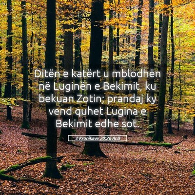 Picture 05 - 2 Kronikave 20:26 ALB - Ditën e katërt u mblodhën në Luginën e - Bible Verse Picture