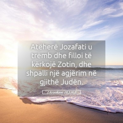 Picture 05 - 2 Kronikave 20:3 ALB - Atëherë Jozafati u trëmb dhe filloi të - Bible Verse Picture