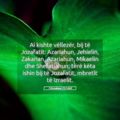 Picture 05 - 2 Kronikave 21:2 ALB - Ai kishte vëllezër, bij të Jozafatit: - Bible Verse Picture