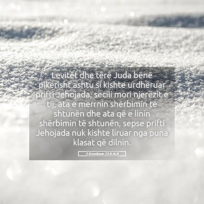 Picture 05 - 2 Kronikave 23:8 ALB - Levitët dhe tërë Juda bënë pikërisht ashtu - Bible Verse Picture