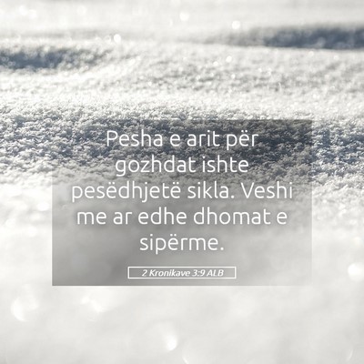 Picture 05 - 2 Kronikave 3:9 ALB - Pesha e arit për gozhdat ishte pesëdhjetë - Bible Verse Picture