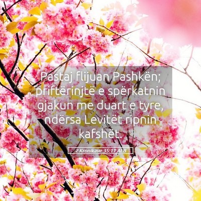 Picture 05 - 2 Kronikave 35:11 ALB - Pastaj flijuan Pashkën; priftërinjtë e - Bible Verse Picture