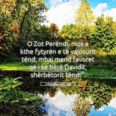 Picture 05 - 2 Kronikave 6:42 ALB - O Zot Perëndi, mos e kthe fytyrën e të - Bible Verse Picture