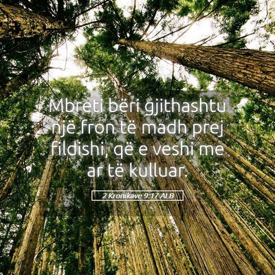 Picture 05 - 2 Kronikave 9:17 ALB - Mbreti bëri gjithashtu një fron të madh prej - Bible Verse Picture