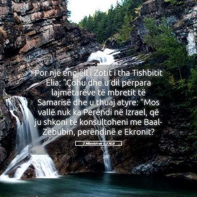 Picture 05 - 2 Mbretërve 1:3 ALB - Por një engjëll i Zotit i tha Tishbitit Elia: - Bible Verse Picture