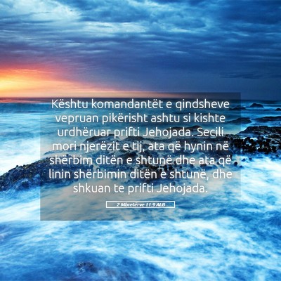 Picture 05 - 2 Mbretërve 11:9 ALB - Kështu komandantët e qindsheve vepruan - Bible Verse Picture