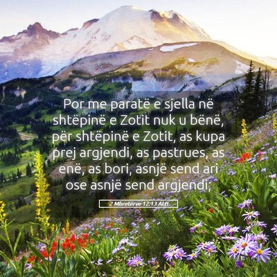 Picture 05 - 2 Mbretërve 12:13 ALB - Por me paratë e sjella në shtëpinë e Zotit - Bible Verse Picture