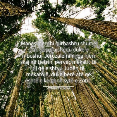 Picture 05 - 2 Mbretërve 21:16 ALB - Manasi derdhi gjithashtu shumë gjak të - Bible Verse Picture
