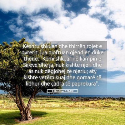 Picture 05 - 2 Mbretërve 7:10 ALB - Kështu shkuan dhe thirrën rojet e qytetit, jua - Bible Verse Picture
