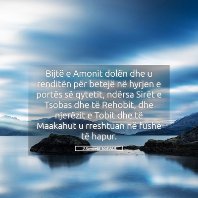 Picture 05 - 2 Samuelit 10:8 ALB - Bijtë e Amonit dolën dhe u renditën për - Bible Verse Picture