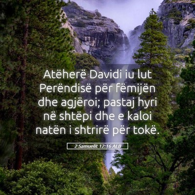 Picture 05 - 2 Samuelit 12:16 ALB - Atëherë Davidi iu lut Perëndisë për - Bible Verse Picture
