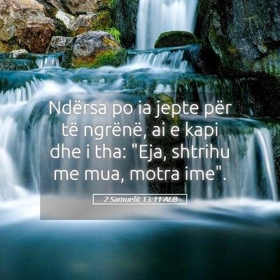Picture 05 - 2 Samuelit 13:11 ALB - Ndërsa po ia jepte për të ngrënë, ai e kapi - Bible Verse Picture
