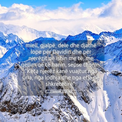 Picture 05 - 2 Samuelit 17:29 ALB - miell, gjalpë, dele dhe djathë lope për - Bible Verse Picture