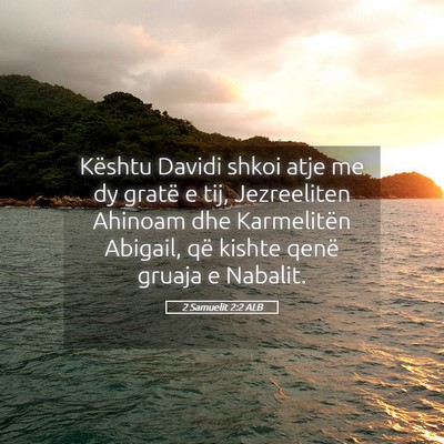 Picture 05 - 2 Samuelit 2:2 ALB - Kështu Davidi shkoi atje me dy gratë e tij, - Bible Verse Picture