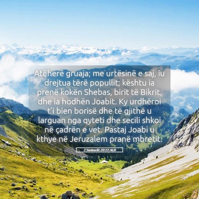 Picture 05 - 2 Samuelit 20:22 ALB - Atëherë gruaja; me urtësinë e saj, iu drejtua - Bible Verse Picture