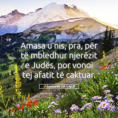 Picture 05 - 2 Samuelit 20:5 ALB - Amasa u nis, pra, për të mbledhur njerëzit e - Bible Verse Picture