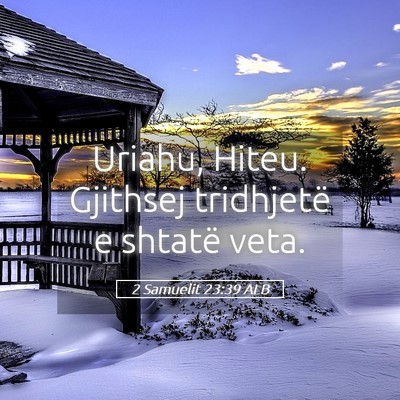 Picture 05 - 2 Samuelit 23:39 ALB - Uriahu, Hiteu. Gjithsej tridhjetë e shtatë - Bible Verse Picture