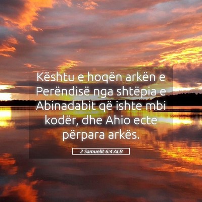 Picture 05 - 2 Samuelit 6:4 ALB - Kështu e hoqën arkën e Perëndisë nga - Bible Verse Picture