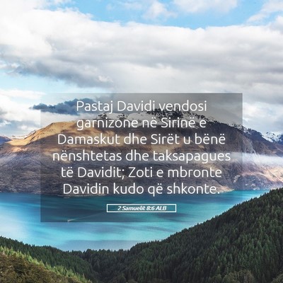 Picture 05 - 2 Samuelit 8:6 ALB - Pastaj Davidi vendosi garnizone në Sirinë e - Bible Verse Picture