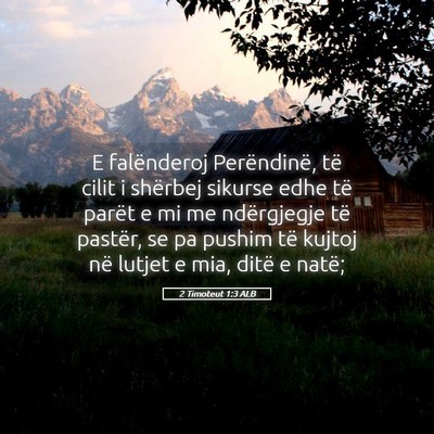 Picture 05 - 2 Timoteut 1:3 ALB - E falënderoj Perëndinë, të cilit i shërbej - Bible Verse Picture