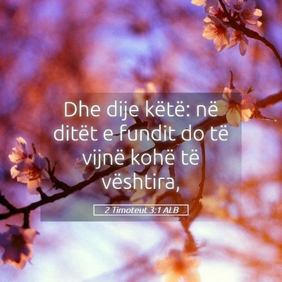 Picture 05 - 2 Timoteut 3:1 ALB - Dhe dije këtë: në ditët e fundit do të - Bible Verse Picture