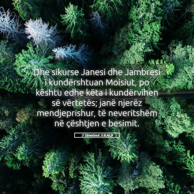 Picture 05 - 2 Timoteut 3:8 ALB - Dhe sikurse Janesi dhe Jambresi i kundërshtuan - Bible Verse Picture