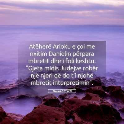 Picture 05 - Danieli 2:25 ALB - Atëherë Arioku e çoi me nxitim Danielin - Bible Verse Picture