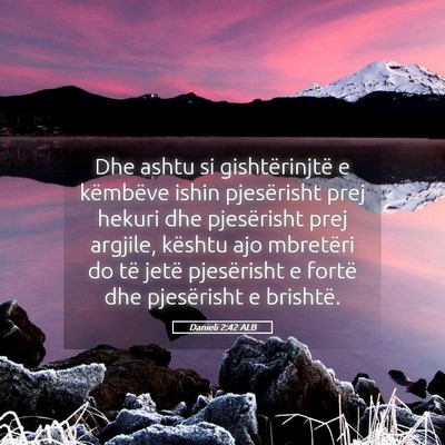 Picture 05 - Danieli 2:42 ALB - Dhe ashtu si gishtërinjtë e këmbëve ishin - Bible Verse Picture