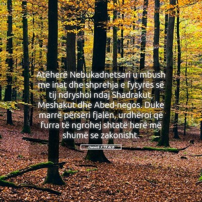 Picture 05 - Danieli 3:19 ALB - Atëherë Nebukadnetsari u mbush me inat dhe - Bible Verse Picture