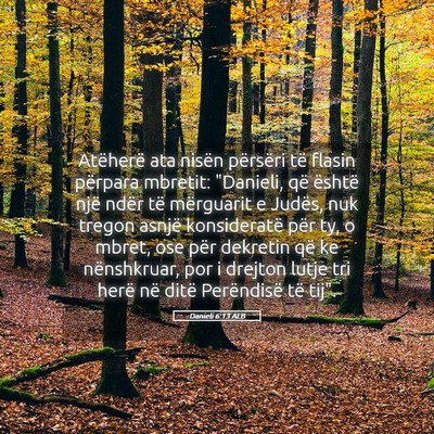 Picture 05 - Danieli 6:13 ALB - Atëherë ata nisën përsëri të flasin - Bible Verse Picture