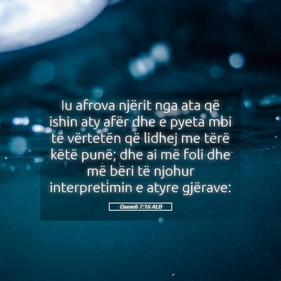 Picture 05 - Danieli 7:16 ALB - Iu afrova njërit nga ata që ishin aty afër dhe - Bible Verse Picture