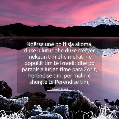 Picture 05 - Danieli 9:20 ALB - Ndërsa unë po flisja akoma, duke u lutur dhe - Bible Verse Picture