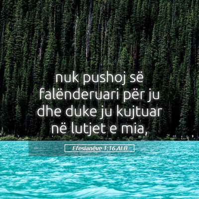 Picture 05 - Efesianëve 1:16 ALB - nuk pushoj së falënderuari për ju dhe duke ju - Bible Verse Picture