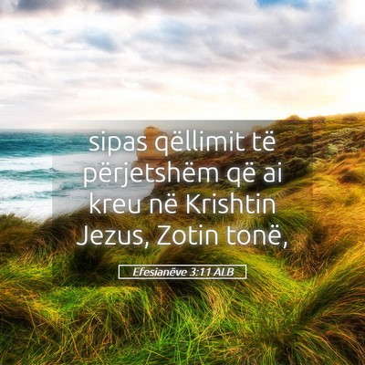 Picture 05 - Efesianëve 3:11 ALB - sipas qëllimit të përjetshëm që ai kreu në - Bible Verse Picture