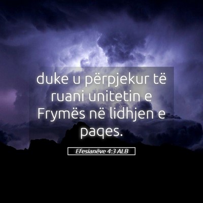 Picture 05 - Efesianëve 4:3 ALB - duke u përpjekur të ruani unitetin e Frymës - Bible Verse Picture