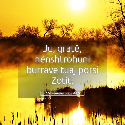 Picture 05 - Efesianëve 5:22 ALB - Ju, gratë, nënshtrohuni burrave tuaj porsi - Bible Verse Picture