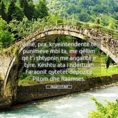 Picture 05 - Eksodi 1:11 ALB - Vunë, pra, kryeintendentë të punimeve mbi ta, - Bible Verse Picture