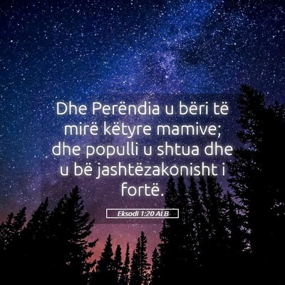 Picture 05 - Eksodi 1:20 ALB - Dhe Perëndia u bëri të mirë këtyre mamive; - Bible Verse Picture