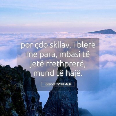 Picture 05 - Eksodi 12:44 ALB - por çdo skllav, i blerë me para, mbasi të - Bible Verse Picture