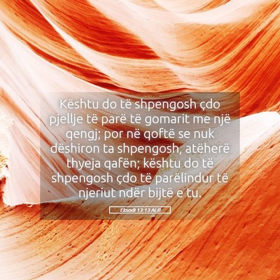 Picture 05 - Eksodi 13:13 ALB - Kështu do të shpengosh çdo pjellje të parë - Bible Verse Picture
