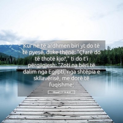 Picture 05 - Eksodi 13:14 ALB - Kur në të ardhmen biri yt do të të pyesë, - Bible Verse Picture