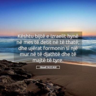 Picture 05 - Eksodi 14:22 ALB - Kështu bijtë e Izraelit hynë në mes të detit - Bible Verse Picture