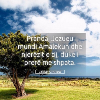 Picture 05 - Eksodi 17:13 ALB - Prandaj Jozueu mundi Amalekun dhe njerëzit e - Bible Verse Picture