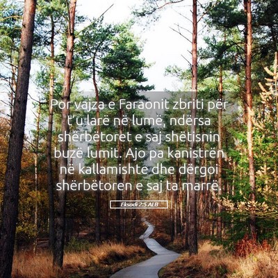 Picture 05 - Eksodi 2:5 ALB - Por vajza e Faraonit zbriti për t’u larë në - Bible Verse Picture