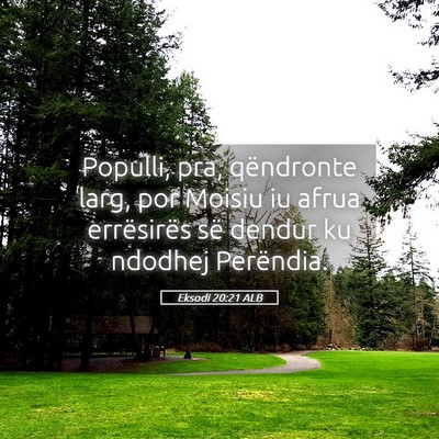 Picture 05 - Eksodi 20:21 ALB - Populli, pra, qëndronte larg, por Moisiu iu - Bible Verse Picture