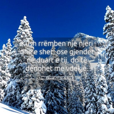 Picture 05 - Eksodi 21:16 ALB - Kush rrëmben një njeri dhe e shet, ose gjendet - Bible Verse Picture