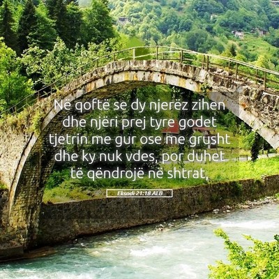 Picture 05 - Eksodi 21:18 ALB - Në qoftë se dy njerëz zihen dhe njëri prej - Bible Verse Picture