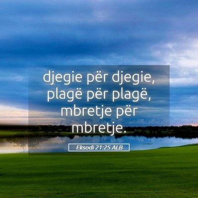 Picture 05 - Eksodi 21:25 ALB - djegie për djegie, plagë për plagë, mbretje - Bible Verse Picture