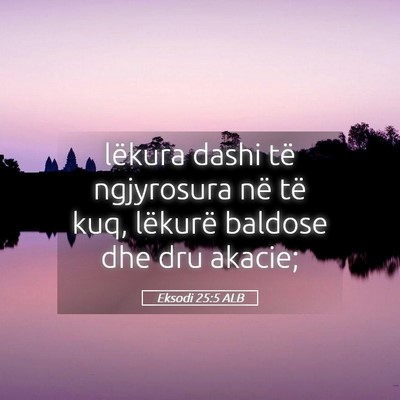 Picture 05 - Eksodi 25:5 ALB - lëkura dashi të ngjyrosura në të kuq, - Bible Verse Picture